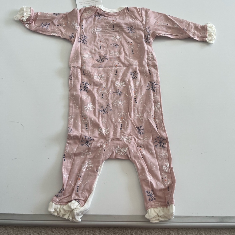 NWT Bestaroo Pink Baby Romper with Snowman Print - Picture 6 of 7